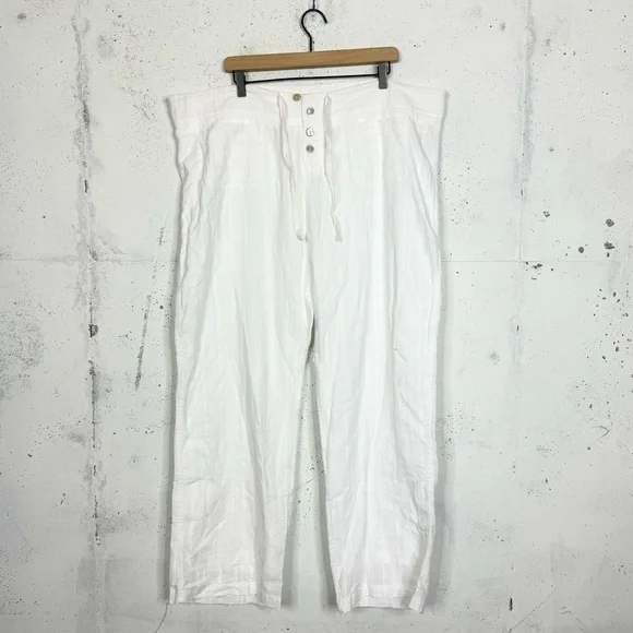 Sundance White Cotton Button Pants Size XXL - Picture 1 of 11